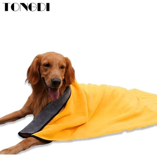 TONGDI Pet Puppy Dog Cat Shower Bathrobe Bath Towel Mat Rapid drying Super Absorbent Reusable Diaper Travel Eco-friendly
