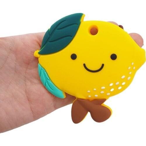 Chenkai 10PCS Silicone Lemon Teether Mom DIY Nursing Chewing Baby Bite Teething Stage Chain Pendant Necklace Toy Food Grade