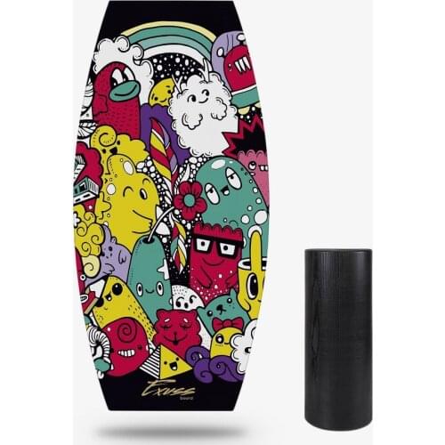 Wooden Balance Board, Surfing, Skating, Fitness, Yoga, skateboard Snowboard for Training and Coordination Exercise Portable Equipment