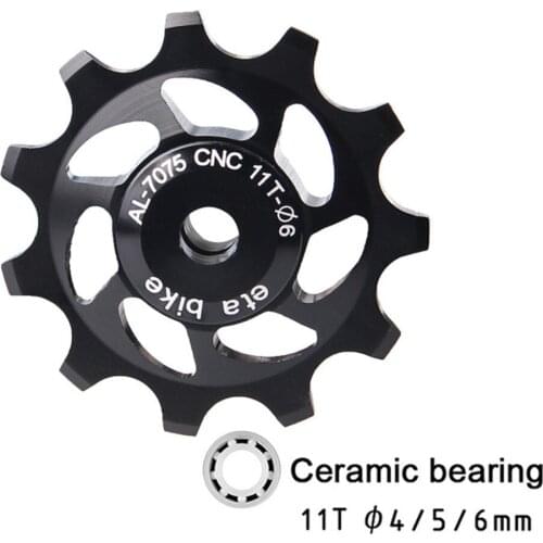 11T Bicycle Pulley Wheel Ceramic Bearing Jockey Wheel Pulley Bicycle Road Bike Rear Derailleur DIY Replacement