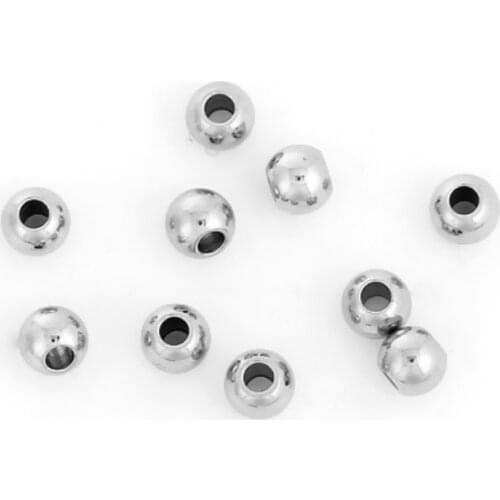 DoreenBeads 304 Stainless Steel Spacer Beads Round Silver Color 4mm/6mm/8mm DIY Making Necklace Bracelets Handmade Jewelry Gifts