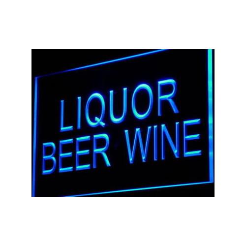 I914 Liquor Beer Wine Shop Bar Pub Club Light Signs On/Off Switch 20+ Colors 5 Sizes
