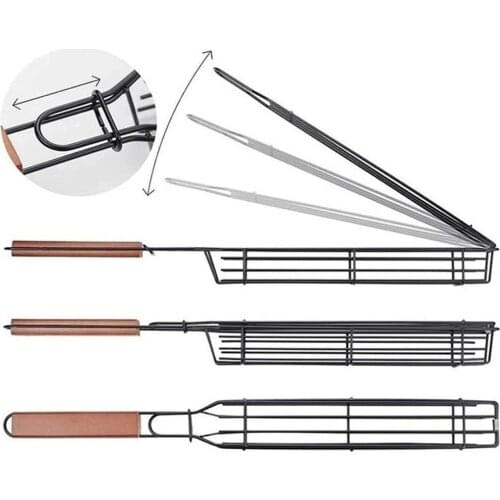 Grilling Basket BBQ Stainless Steel Nonstick Barbecue Grill Basket Tools Grill Mesh for Meat Hamburger BBQ Tools Barbecue Net