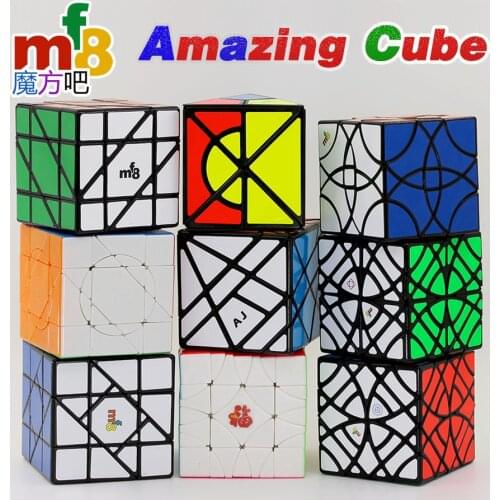 Mf8 Magic Cube Hexahedron Son Mum 4x4 Sun 3x3 Crazy Unicorn Puzzle Curve Helicopter AJ Window Griller 4 Layer Skew Stickers Cube