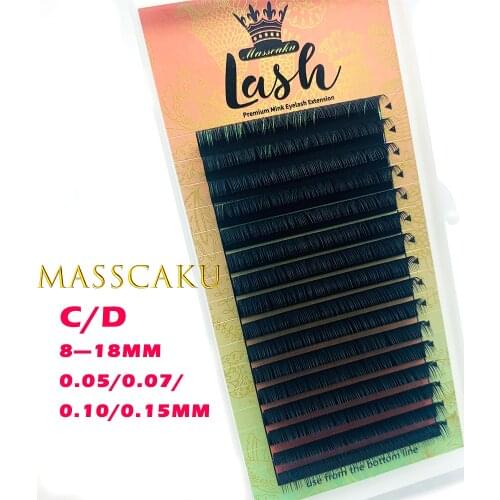 MASSCAKU Eyelashes Maquiagem 3D Mink Lashes Individual Eyelash 16 Rows Faux Cils Maquillaje Tools for Beauty