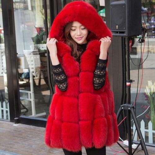 2021 Autumn Winter Ladies Fake Fur Vest Coats Female Warm Soft Waistcoat Ladies Loose Vintage Sleeveless Outerwear Coats Q76