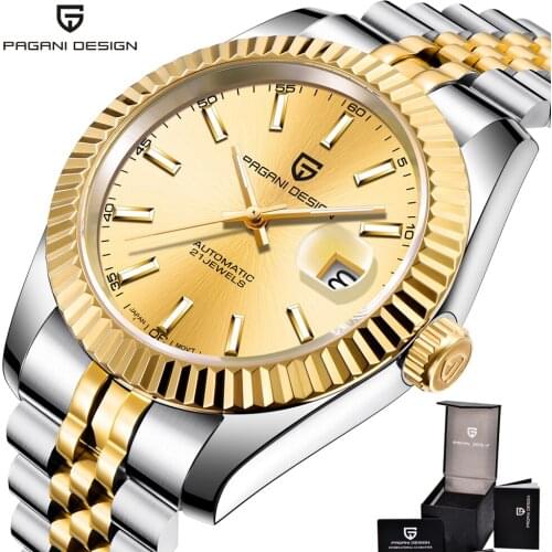 Pagani Design Brand Luxury Men Watches Mechanical Automatic Gold Watch Men 100M Waterproof Stainless Steel Business Wristwatch