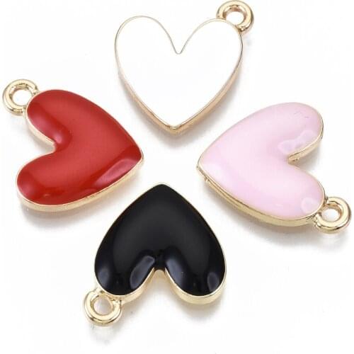 10Pcs Nickel Free Light Golden Eco-Friendly Zinc Alloy Flower Heart Rabbit Pendants Charms with Enamel For DIY Jewelry Making