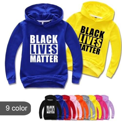 Spring Autumn Letter Black Lives Matter Print Hoodies Kid Girl Sweatshirt Baby Boy Casual Top Sportswear Teenager Streetwear Tee