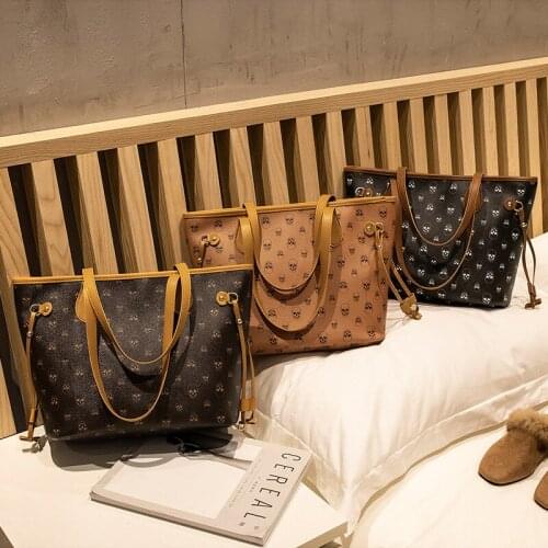 Famous Brand Luxury Women Shoulder Bag Large Capacity Totes Shopping Handbag Casual Purse Print Skull
