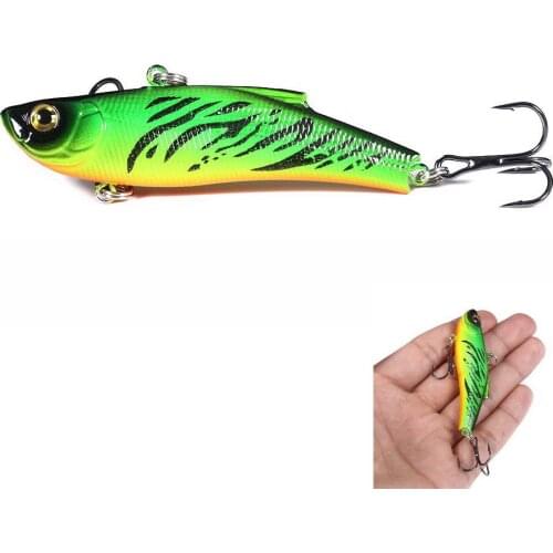 1pcs 70mm 18g Artificial Baits For Fishing Lure Vib 3d Eyes Hard Bait Jig Wing Wobbler Crankbait Sea Winter Carp Fishing Gear
