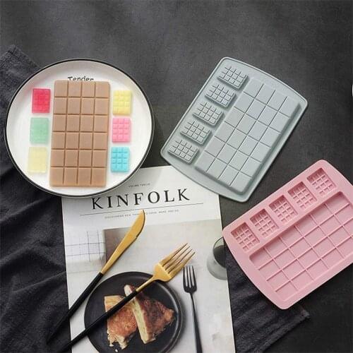 1PC Waffle Silicone Mould Non-stick Kitchen Bakeware Chip Pan Chocolate Mould Tool Baking Cake Mold Pudding Maker Mold DIY S8M4