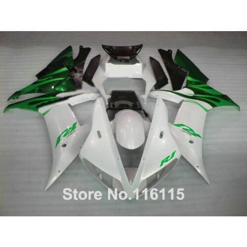 100% new Fairing kit for YAMAHA 2002 2003 green white black fairings set Full injection molding YZF R1 02 03 kits YZ74