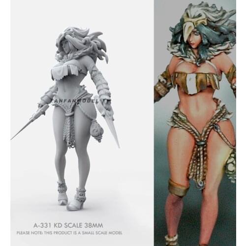 38mm Resin model kits Beauty Soldier figure self-assembled A-331