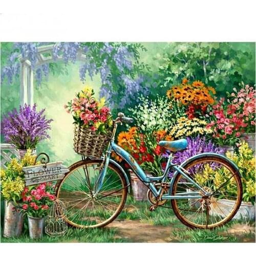 Zhui Star 5D DIY Diamond Painting Full Square/Round Drill Flower Bicycle Embroidery Cross Stitch Gift Home Decor Wall Sticker