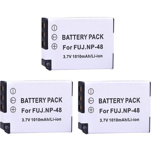 Batmax 3pcs NP-48 NP 48 NP48 Replacement Battery for Fujifilm XQ1 XQ2 NP-48 Cameras