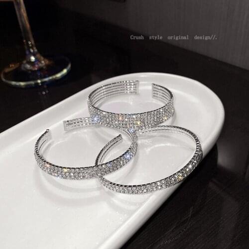 2021 Europe and America Hot New Fashion Adjustable Palace Style Full of Diamonds Cuff Opening Bracelet for Women Jewelry Gift