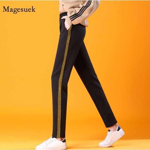 Warm Casual Plus Size Womens Trousers Plus Thick Lamb Velvet Harem Pants Womens Solid Thin Sweatpants Pantalon Femme 11523