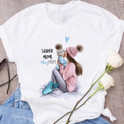 Super mom boy mom T-shirt Women Mothers Love Print White T shirt Harajuku Vogue Tops tee shirt Femme Mama 2021 Summer TShirt