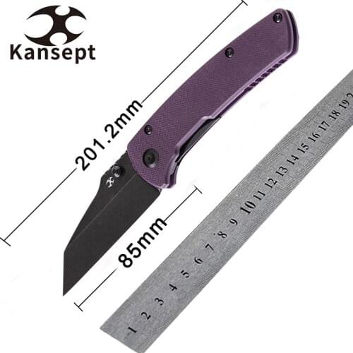 Kansept Main Street T1015A6 Pocket Knives 3.36'' 154CM Blade Purple G10 Handle Tactical Hunting Camping Folding Knife