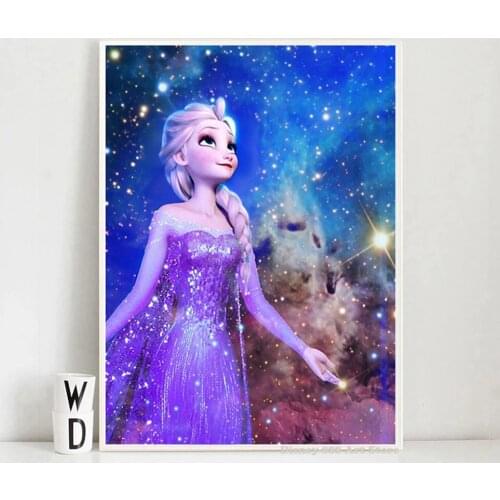Disney 5D Diamond Painting Princess Cartoon Poster FROZEN 2 Anna Elsa Watercolor Wall Art Kids Room Decor Gift