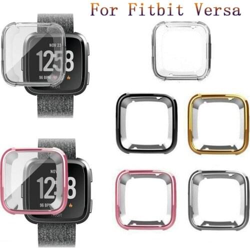 Classic Soft Cutout Plating TPU Cover Case For Fitbit Versa Full Screen Protector Silicone Case For Fitbit Versa Smartwatch Case