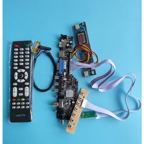 Kit For LM170E03 TL 1280×1024 DVB-T TV LCD Screen Panel Remote Digital Monitor HDMI LED USB LVDS 30pin 2 CCFL Controller Board