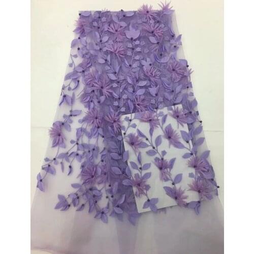Nice 3d flower embroidered tulle lace fabric SYJ-8227 on sale french net lace fabric for bridal dress