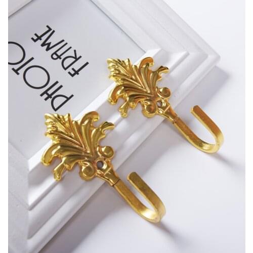 2Pcs Leaf Key Hook wall Mounted Hooks Wall Key Holder Clothes Hanger Coat Bag HatTowel Hanging Curtain hook Curtain decoration