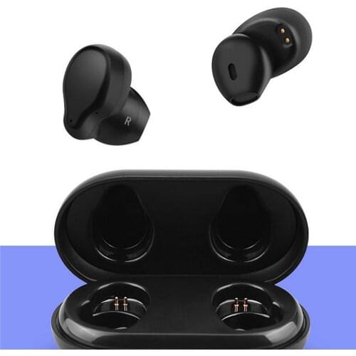 Mini Bluetooth 5.0 Wireless Headphones Noise Reduction In-ear Stereo Sports Wireless Earphones with Charging Case&Cable