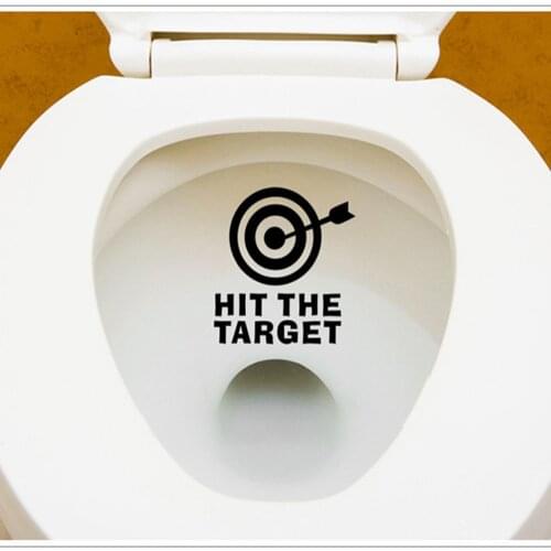 Toilet Wall Stickers Funny Black Toilet Seat Decal Removable Diy Toilet Background Mural Bathroom Home Decor #50g