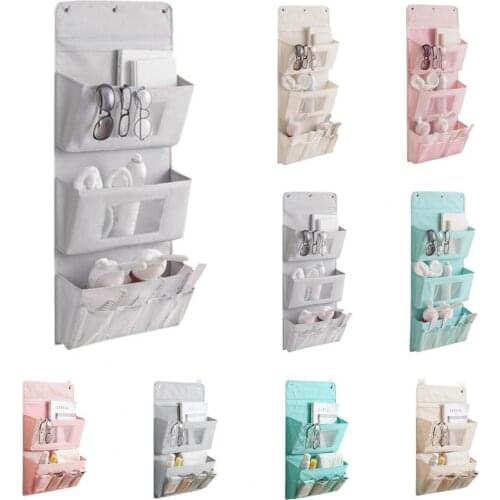 1 Set Wall Hanging Bag Multiple Pockets Moisture Proof Home Organizer Closet Door Hanging Storage Pouch for Bedroom Wall Bag