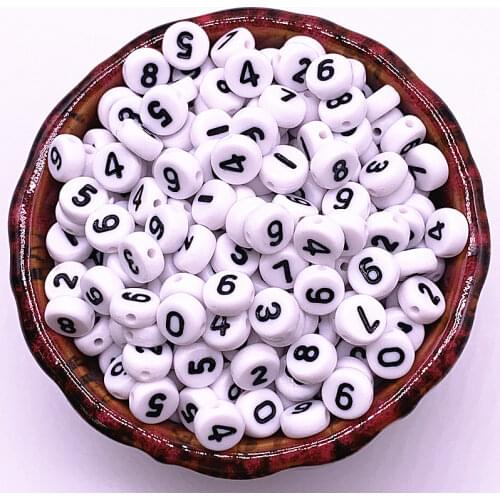 New 100pcs/lot 7x4mm (0-9)Number Beads Oval Shape Beads for Making Jewelry DIY Handmade Accessories