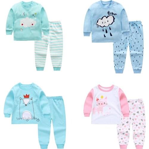 New Spring Autumn Baby Kids Clothing Set Boys Girls Pajamas Sets Sports Styling Nightwear Print Pajamas Sleepwear f
