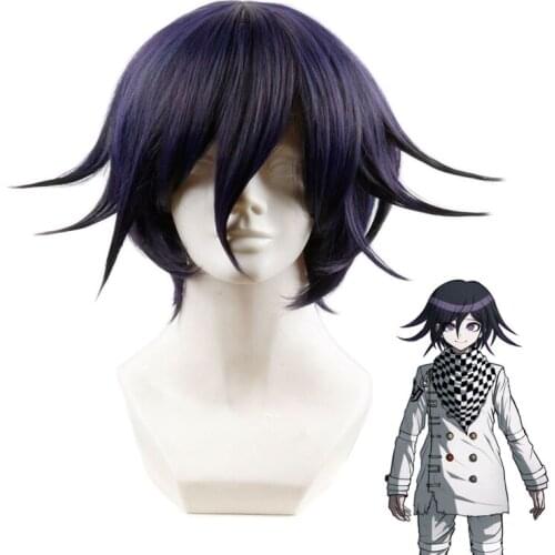 Anime Danganronpa V3 Killing Harmony Ouma Kokichi Short Wig Cosplay Costume Dangan Ronpa Heat Resistant Synthetic Hair Men Wigs