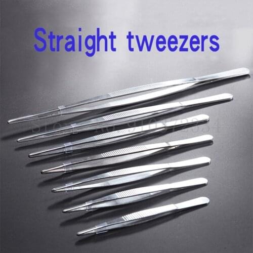 10pcs Stainless Steel Round Head Toothed Tweezers Used in Medical Experiments