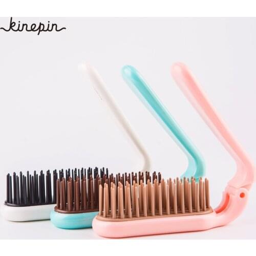 3 Colors Portable Folding Hair Comb Brush Compact Pocket Size Anti-static massage Comb for Wome TPEE ABS 180mm*29mm Hairdressing