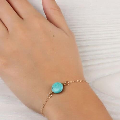 Charms Stone Bracelets for Women Bohemian Style Green Stone Fashion Luxury Jewelry Accessories Wholesale Pulseras