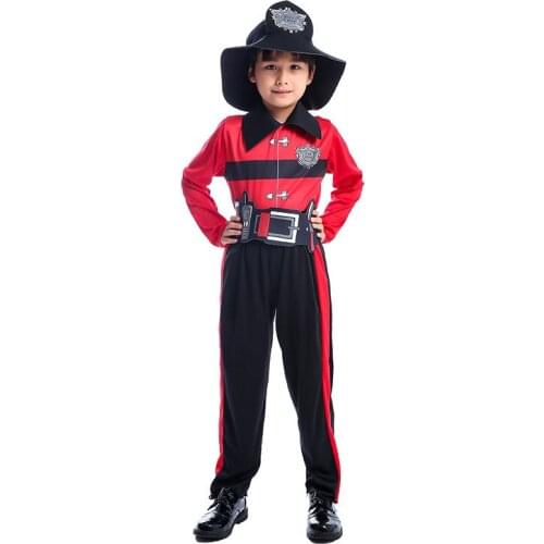Cross Border Boy Brave Little Fireman Professional Cosplay Uniform Childrens Halloween Party Costume Set
