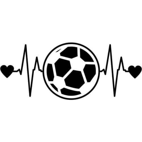 8"*3" Soccer Ball Heartbeat Vinyl Decal Sticker