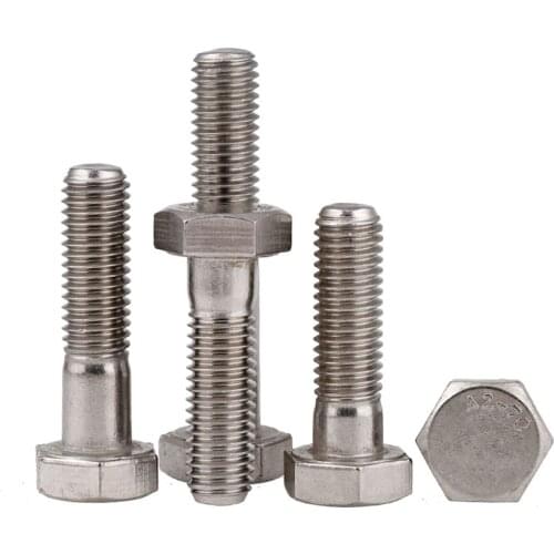 1-5Pcs GB5782/DIN931 304 Stainless Steel Outer Hexagon Partial Thread Screws M6 M8 M10 M12 External hex Half Tooth screw