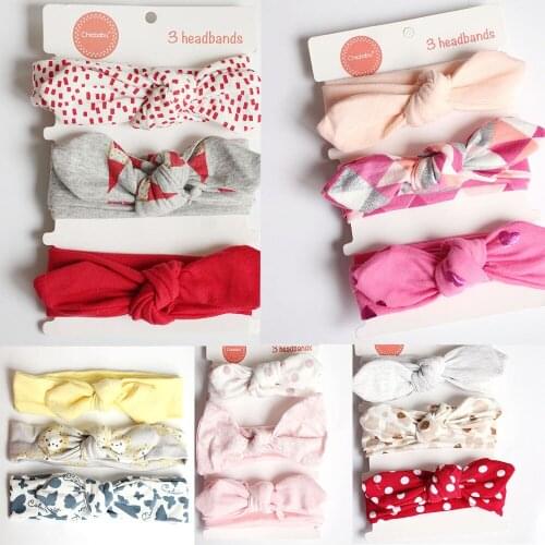 Yundfly 3pcs/lot Baby Girl Headband for Newborn Babies Hair Band Elastic Turban Head Wraps Hair Accessories Bandage Headwear