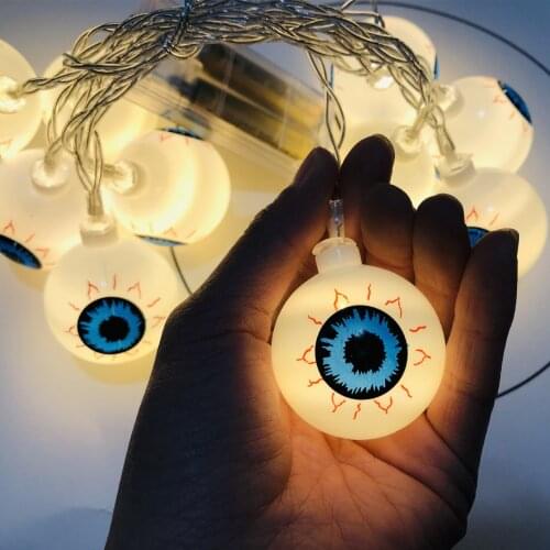 10 LED Ghost Eyeball Hanging Halloween Decor Led String Lights for Halloween Day Night Lamp Lights Party Home Decor Fairy Lights