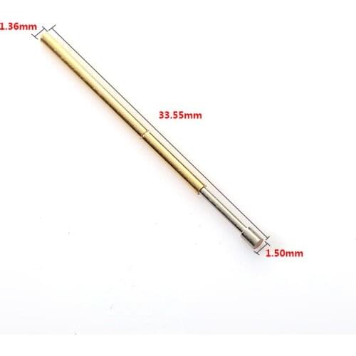100 PCS P100-G2 Test Probe Phosphorus Copper Tube Spring Test Probe Length 33.35m Needle Diameter 1.36mm Test Probe
