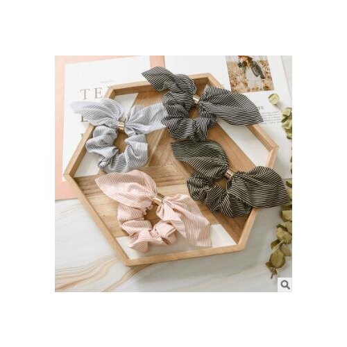 120pcs/lot DIY Multi Chiffon Metal Buckle Large Intestine Hair Band Stripe Bunny Ears Hair Styling Tools Accessories HA850