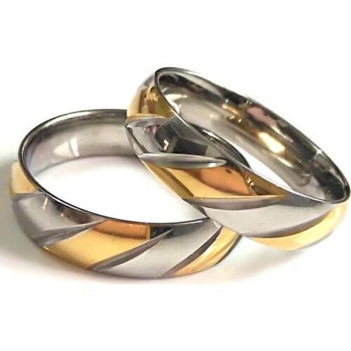 30pcs Unique Beveled Cut 6mm Stainless steel rings Wedding Band Party Gift