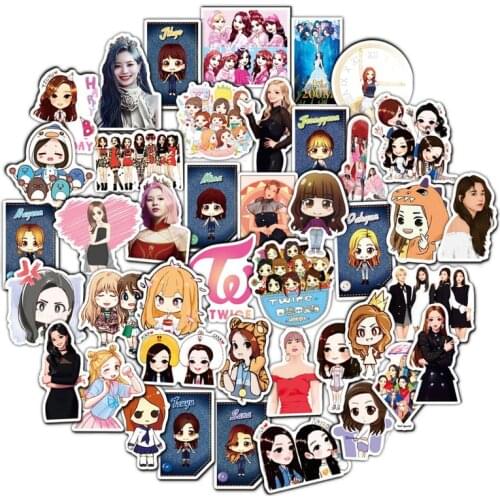 50PCS Hot Sale KPOP Twice Luggage Notebook Cartoon Kawaii Stickers DIY Album Scrapbooking Student Kids Fans Gift