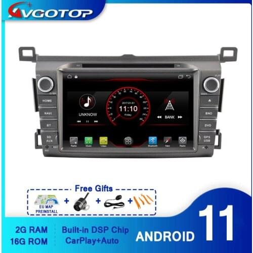 AVGOTOP Android 10 WINCE Bluetooth GPS Car Radio DVD Player For TOYOTA RAV4 2014 2G 16G Vehicle Multimedia