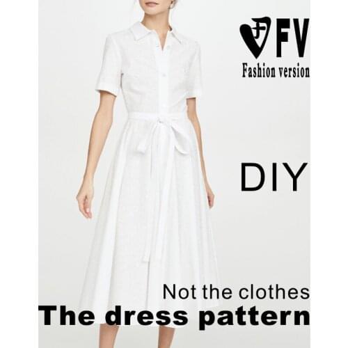 Cutting pattern summer womens shirt dress clothes structure design drawing BLQ-496