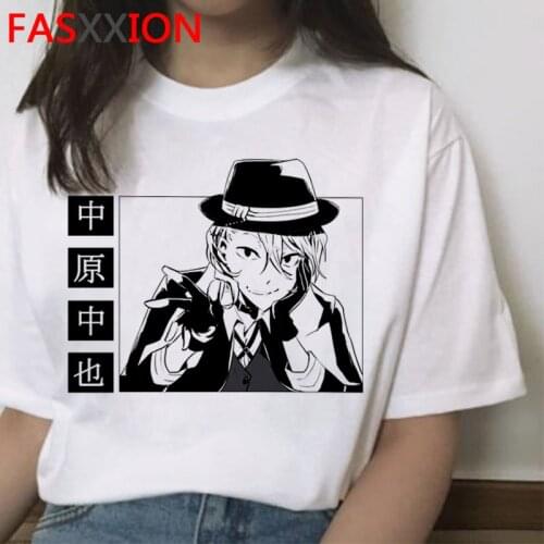 Bungou Stray Dogs summer top women grunge white t shirt vintage casual graphic tees women t shirt t-shirt harajuku kawaii